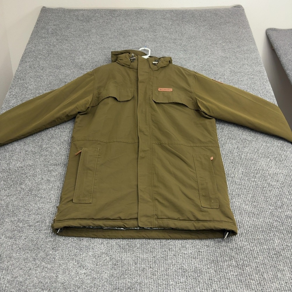 Columbia Jacket Mens M Brown Polyester Hooded Insulated Omni-Heat Gorpcore